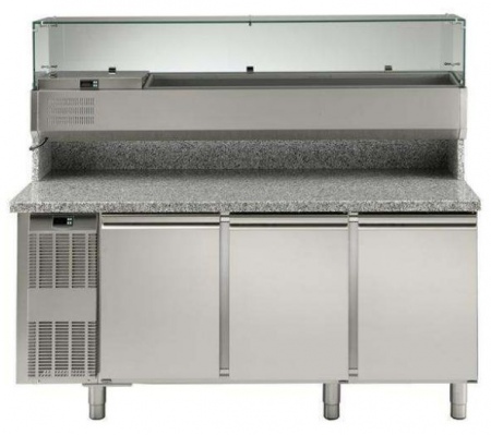 Electrolux 3 Door Refrigerated Pizza Counter with Refrigerated Show Case