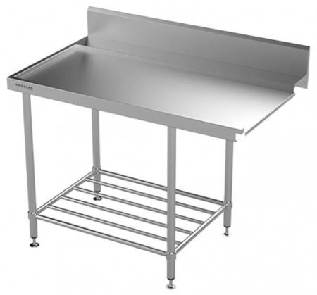 Modular Stainless 1200mm wide Left Hand Feed Dishwasher Outlet Bench