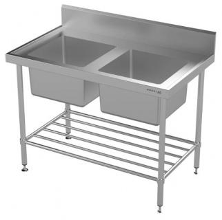 Modular Stainless Double Bowl Sink Bench 1200mm 