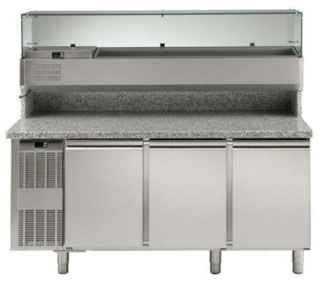 Electrolux 3 Door Refrigerated Pizza Counter with Refrigerated Show Case