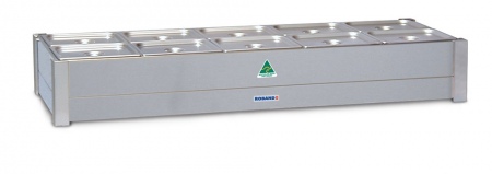 Roband Hot Bain Marie BM25A fits 2 row x 5 1/2 size pans 10 x 1/2 size 100mm pans & lids included