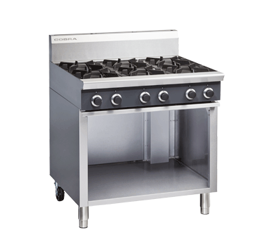 Cobra 6 Burner Gas Cooktop on Open Cabinet Base