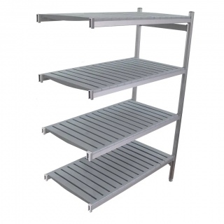 610mm D Add on 4 Tier Aluminium Shelving Unit with Plastic Food Grade Inserts
