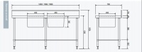 Modular Stainless Double Bowl Sink Bench 1200mm 