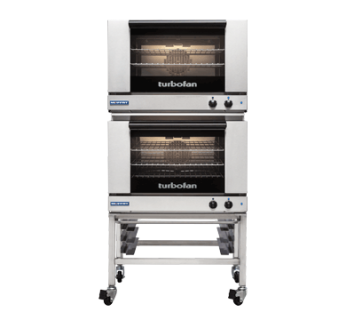 Turbofan E27M3/2C Manual Electric Convection Ovens Double Stacked With Castor Base Stand