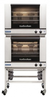 Turbofan E28M4/2C Manual Electric Convection Ovens Double Stacked With Castor Base Stand