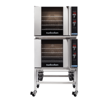 Turbofan E31D4/2C Digital Electric Convection Ovens Double Stacked With Castor Base Stand