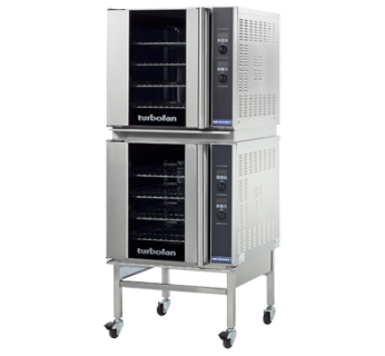 Turbofan E32D4/2C - Full Size Tray Digital Electric Convection Ovens Double Stacked With Castor Base