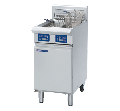 Blue Seal E44E Twin Pan 2 Basket Electric Fryer with Product Timers