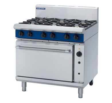 Blue Seal G56D 6 Burner Gas Range on Gas Convection Oven