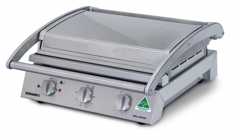 Roband Grill Station GSA815R with Ribbed Top Plate & Smooth Bottom Plate 8 Slice Capacity