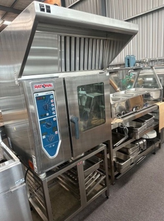 Rational CM61, Electric 6 Tray Combi Oven with stand and extraction hood -POA